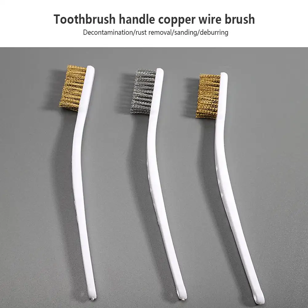 3D Printer Cleaner Tool Wire Toothbrush Copper Brush Handle Cleaner Brush For Nozzle Heater Block Hotend Cleaning Hot Bed Parts