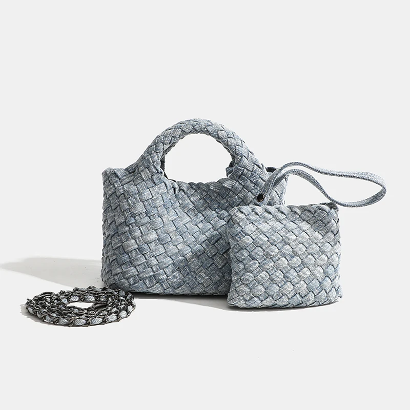 

Designer Bag Luxury 2026New Product Woman Bag Brand Denim Small Size Hand-Woven Bucket Bag High Quality Women's Handbag