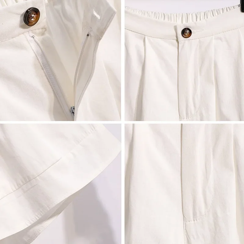 กางเกงขาสั้นผู้หญิงมีกระเป๋า จีบ แต่งแฟชั่น สไตล์ลำลอง อัลจัง ชิค หลวม เท่ห์ สำหรับสาวๆ ผู้หญิง นักเรียน ดีไซน์หรูหรา ทันสมัย สตรีทแวร์ รุ่นใหม่ล่าสุด