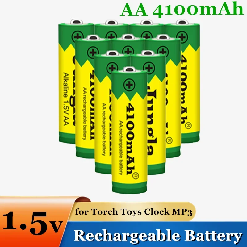 Economical 1.5V AA Rechargeable Batteries with 4100mAh Cylindrical for Torch Toys Clock MP3 Player