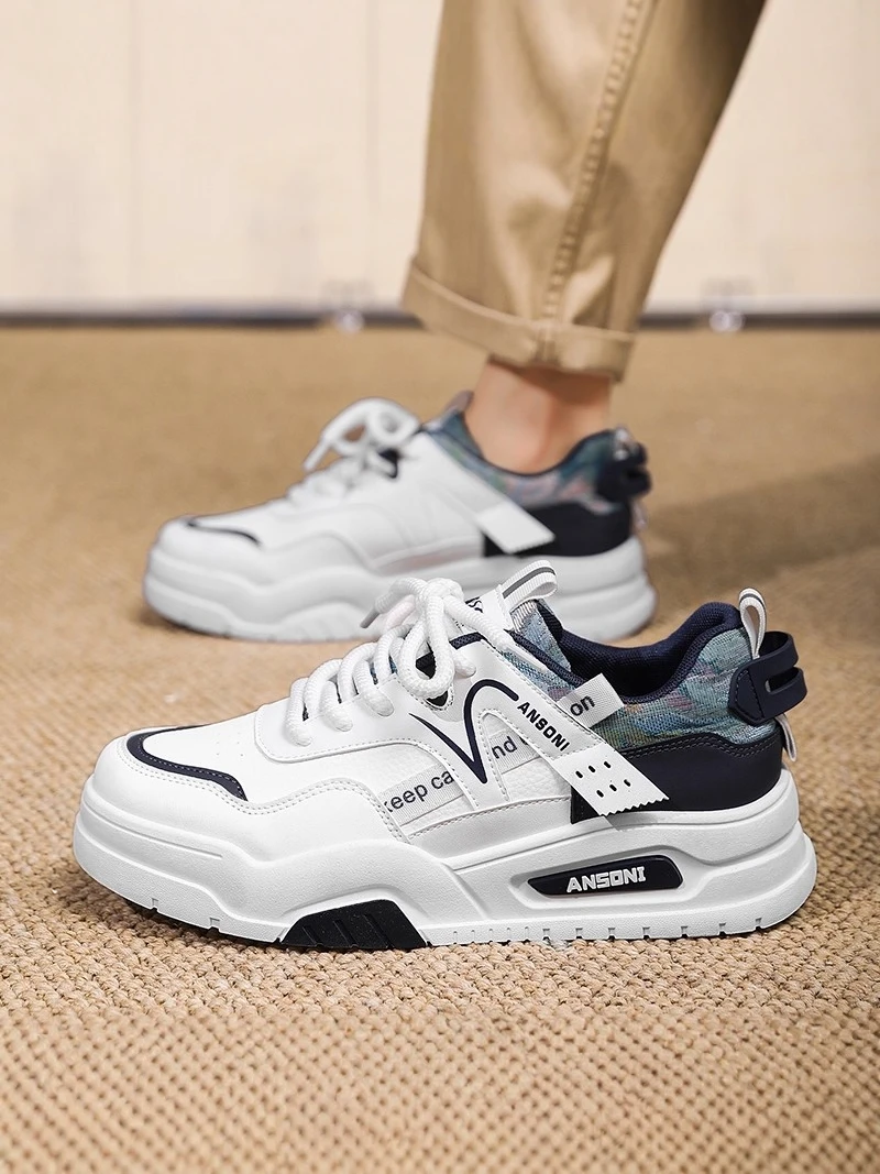 

Casual Sport Shoes for Boys 2026 New Style Summer Middle School Students Versatile Sports White Trendy Shoes Breathable PU Ma...