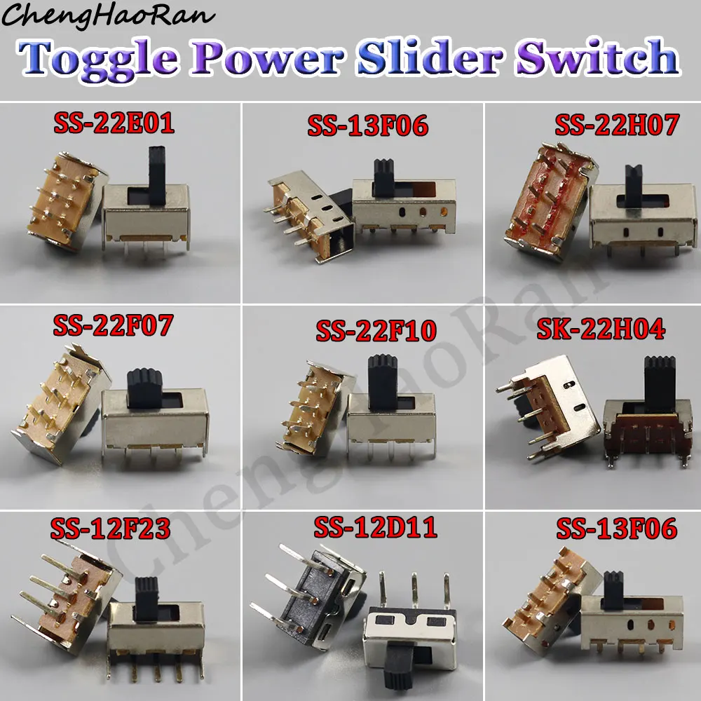 Тумблер, 2 шт., однорядный и двухрядный ползунковый переключатель, микродвижение, прямая вставка, горизонтальная раздвижная вторая передача, третья/секундная