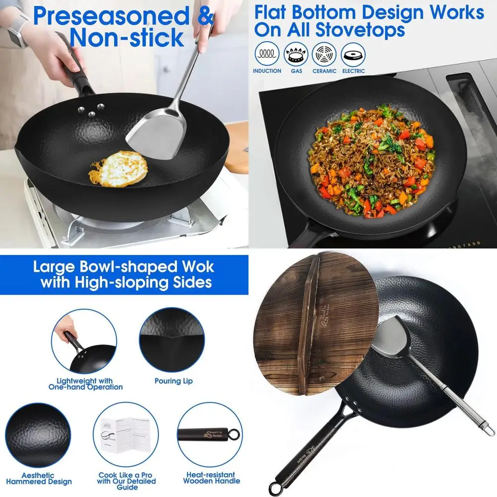 

Углеродистая сталь 12.5 (марка стали) – 12,5-дюймовая сковорода-вок, совместимая с электрическими, индукционными и газовыми плитами (крышка и направляющая в комплекте)