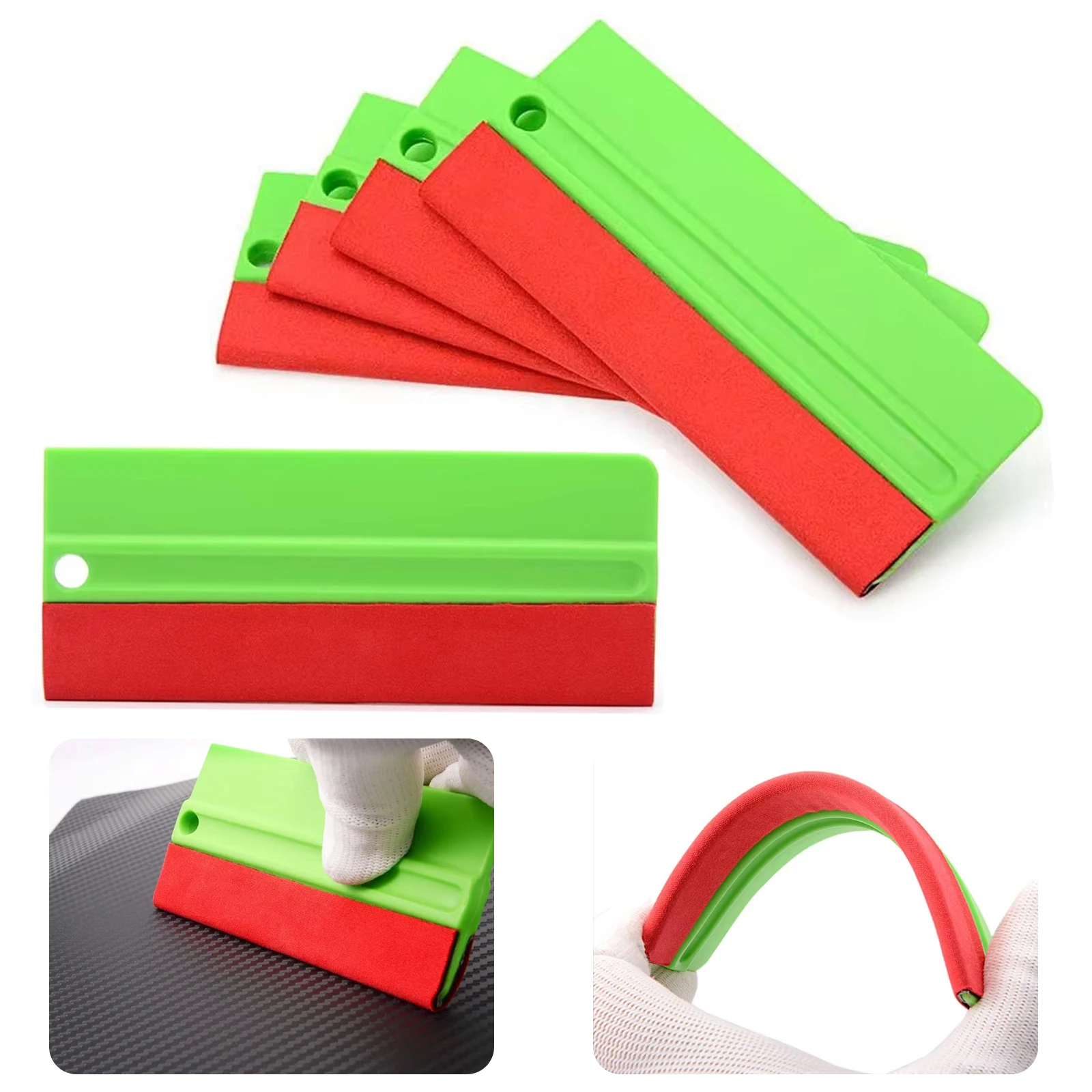 EHDIS Window Tint Remover Sticker Applicator Squeegee for Vinyl Decal Red Felt Edge Vinyl Squeegee Plastic Scraper Vinyl Wrap To