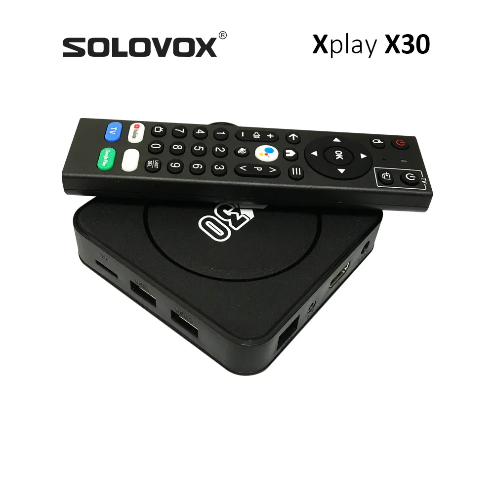 يتميز صندوق تلفزيون SOLOVOX Xplay Android 12 X30 ثنائي النطاق WiFi5 جيجا هرتز 2G 4G RAM 16G 32G ROM HD2.0 8K 22FPS HEVC Stalkermac X Player