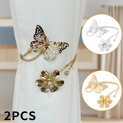 2pcs Flower And Elegant Butterfly Flower Design Curtain Strap,For Bedroom And Living Room Decor, Home Decor