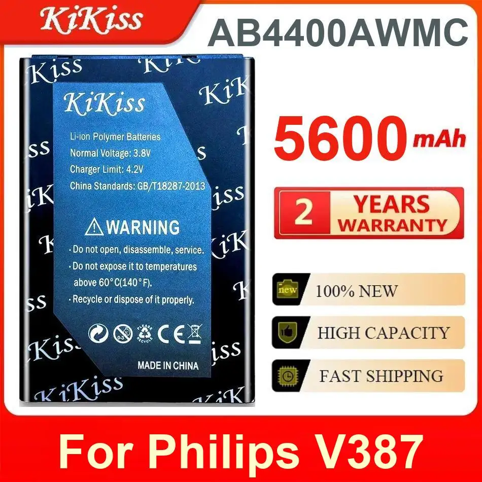

5600Mah Kikiss Battery AB4400AWMC For Philips V387