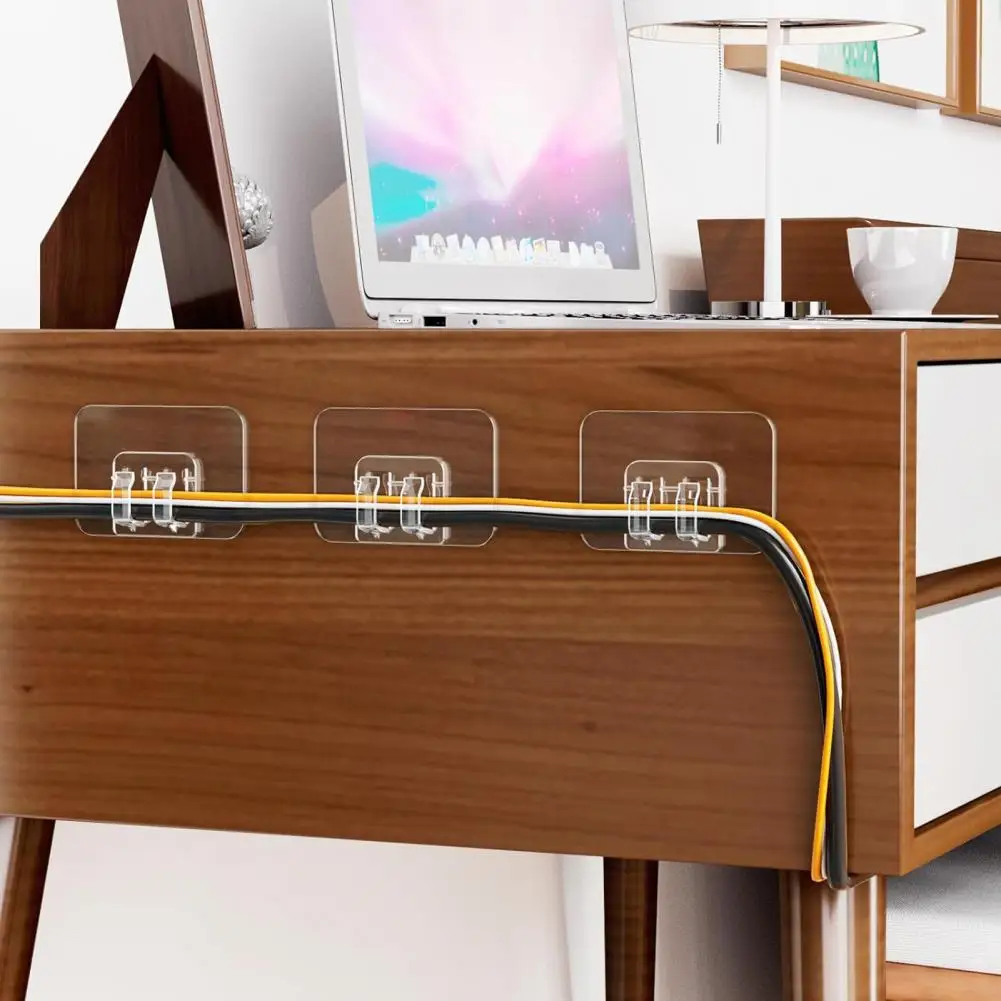 100Pcs Cable Organizer Outdoor String Lights Clips Storage Hooks Self Adhesive Cable Holders Hooks