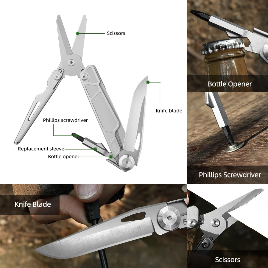 Multitool Pocket Knife for Men, Tactical Folding Multi Tool, Multipurpose Utility Plier Set, Camping Stuff, Survival, Outdoor,