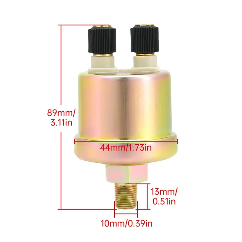Engine Oil Pressure Sensor 0~10 Bar 1/8 NPT Mechanical Oil Press Sensor Replacement Fit For Car Boat Oil Pressure Gauge
