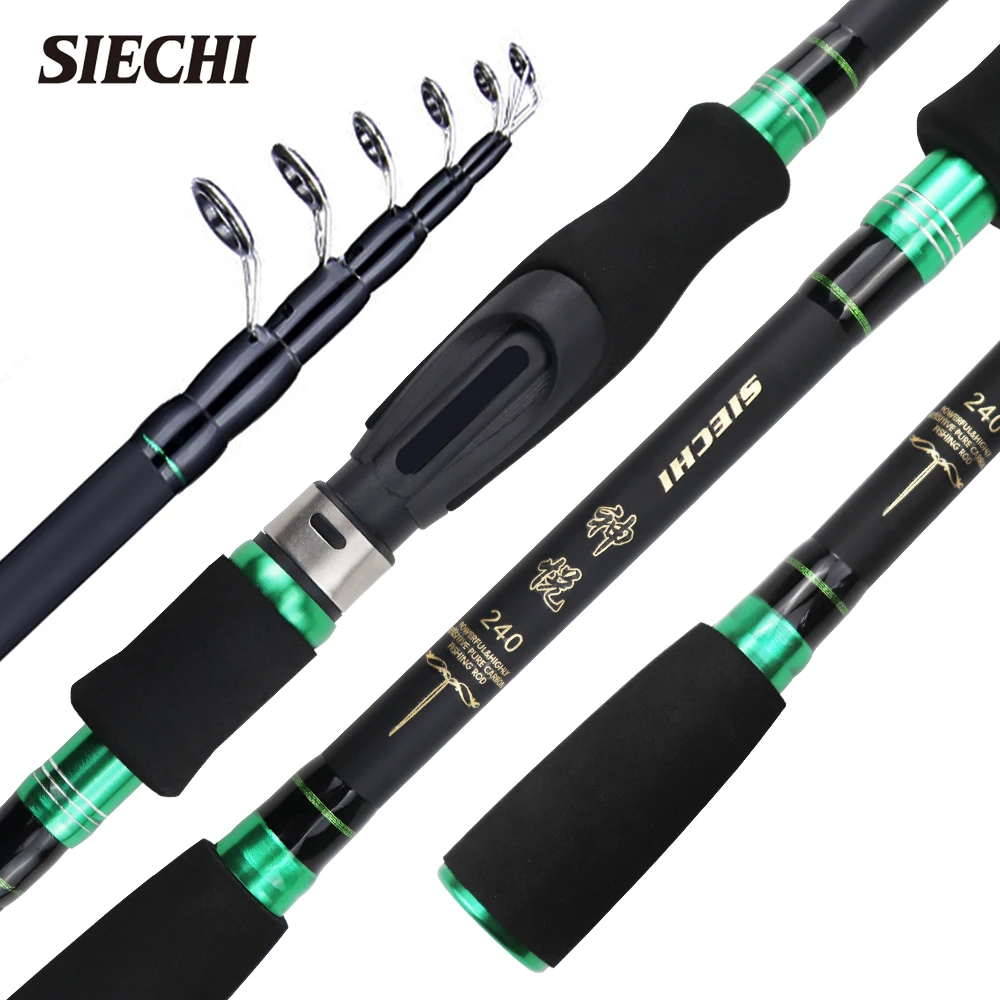 NEW Carbon Fiber Spinning Rod Telescopic Fishing Rod 1.8/2.1/2.4/2.7M Casting Lure Feeder Rod Stick Super Hard Carp Fishing Pole