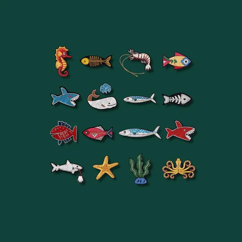 

Ручная вышивка туны рыба кит сова дельфин морская звезда пингвин значки аппликация для пальто брюки сумка