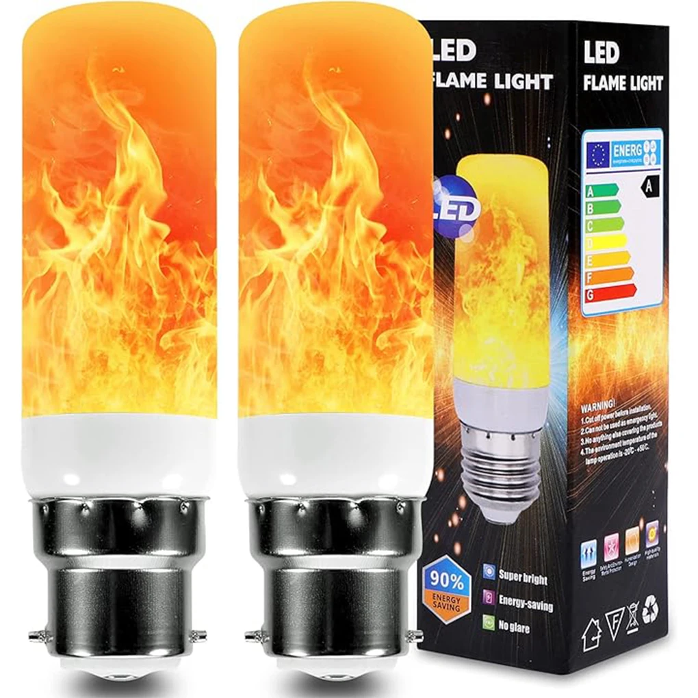 2pack/lot Warm Ambience With LED Flame Light Bulb Easy Installation And Energy Saving Made With PC