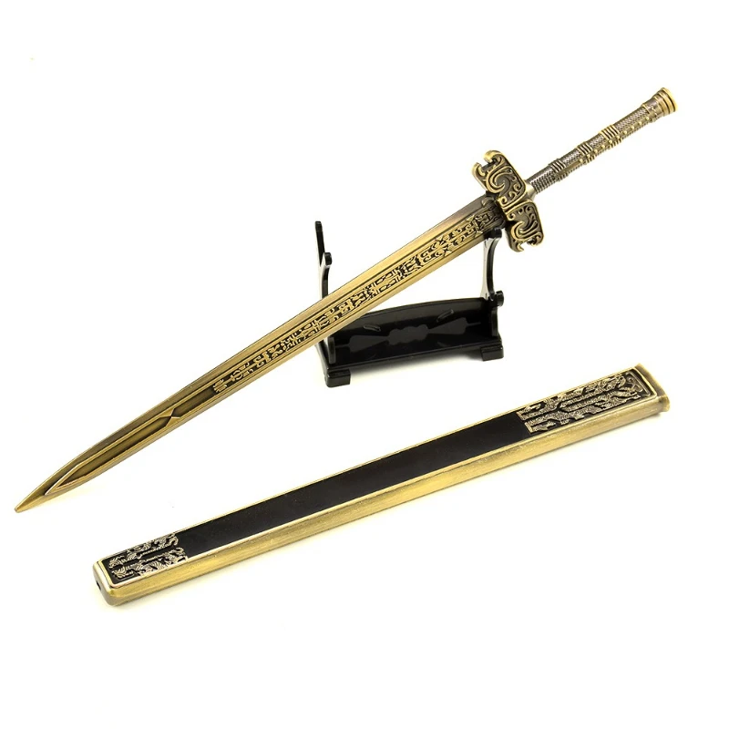 30cm/11.81in Młodzież i złota trumna Anime Model broni peryferyjnej Żelazny koń Lodowiec Pasek Pochwa Metalowa ozdoba rękodzielnicza Chłopiec