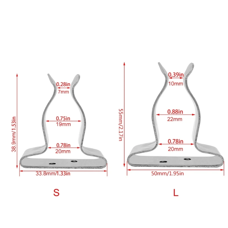 2 Stück Federklammer aus rostfreiem Stahl Bootshaken Federklemmen Halter Halterung Clip