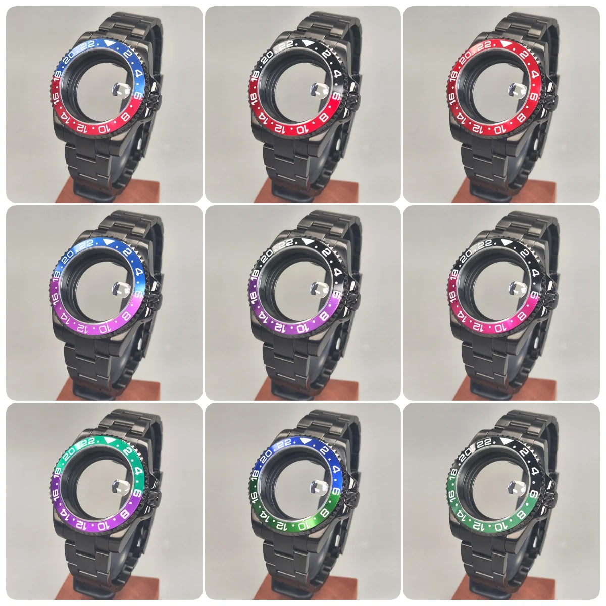 Корпус часов NH35 40 мм, черный ремешок, ширина сапфирового стекла, 120 кликов, водонепроницаемый корпус, подходит для NH34, NH35, NH36, механизм NH34, корпус часов