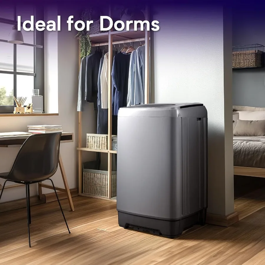 Portable Clothes Washing Machines 17.8LBS Full Automatic Washer and Spinner Combo with 10 Programs and 8 Water Levels Compact L