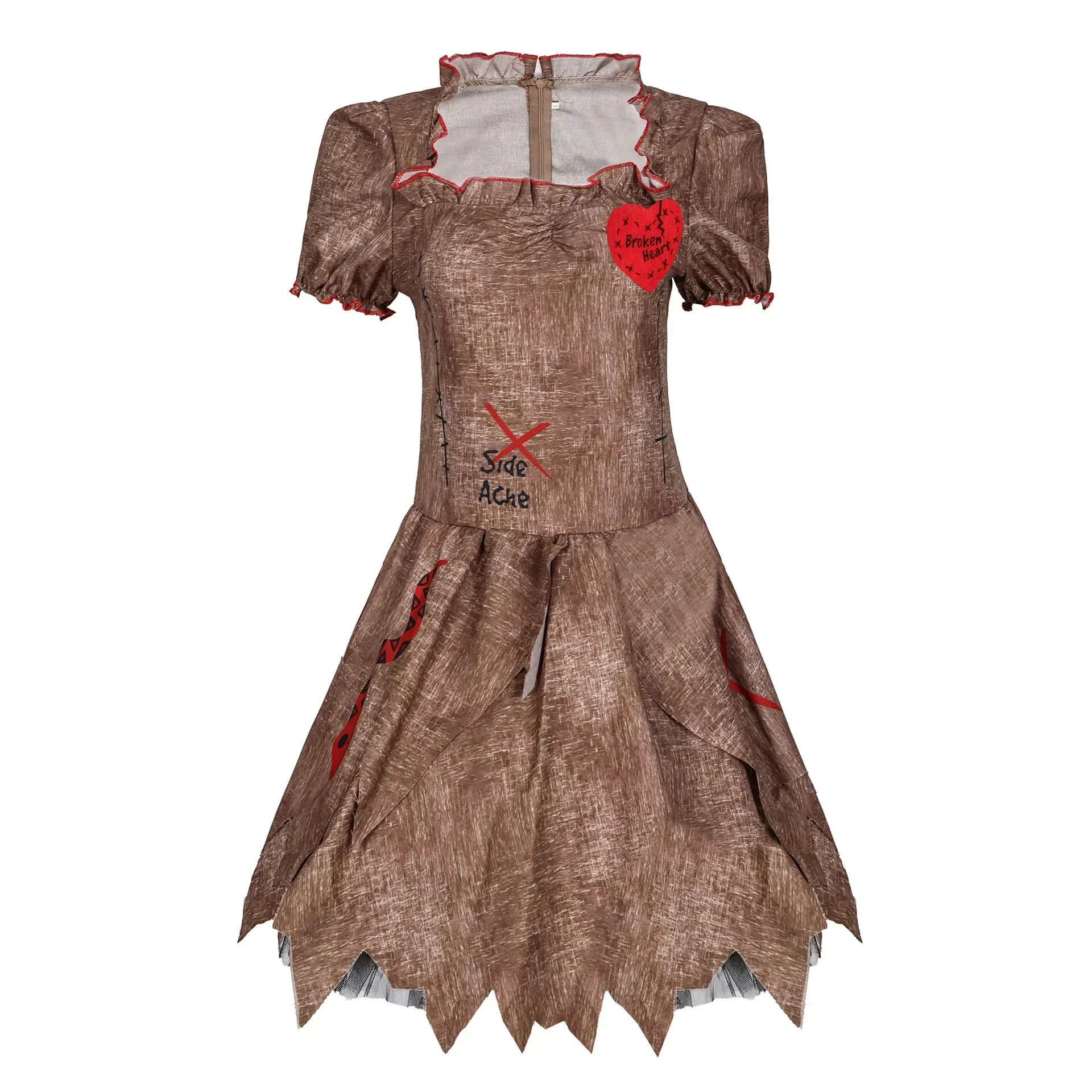 Vestido de novia fantasma para mujer, disfraz de Halloween, falda de boda Retro, Zombie, Vampir, actuación, infierno, mancha de sangre, terrorífico