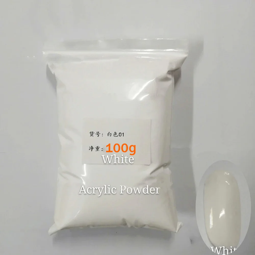 Polvo acrílico para uñas, pigmento para uñas rosa/claro/blanco, polvo de cristal de polímero 3 en 1 para tallar/extensiones, polvo de inmersión para manicura, 50/100g