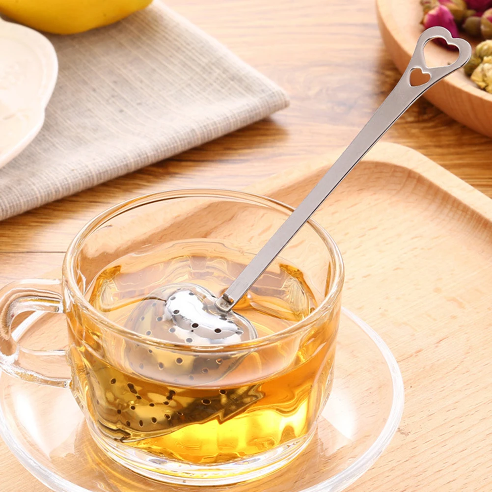 

10pcs Heart Design Handle Infuser Strainer Spoon Fine Holes Loose Leaf Filter Tool For Tea Cup Spice Infusion Easy Steep No