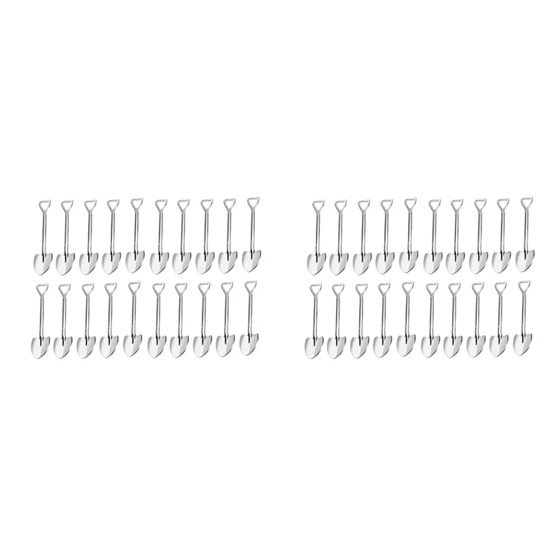 

Y51A-40 Pack Shovel Shape Espresso Spoons, 4.7 Inches Stainless Steel Mini Coffee Spoons , Small Spoons For Dessert,Tea