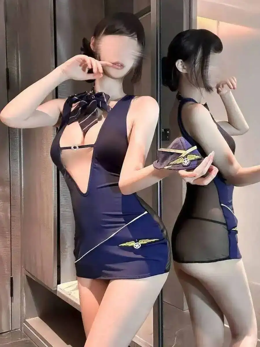 Private Flight Attendant Service Bodycon Mini Dress Mesh Lace Sheer Office Dress Elegant V Neck Bow Hot Sexy Women Top R5Z7