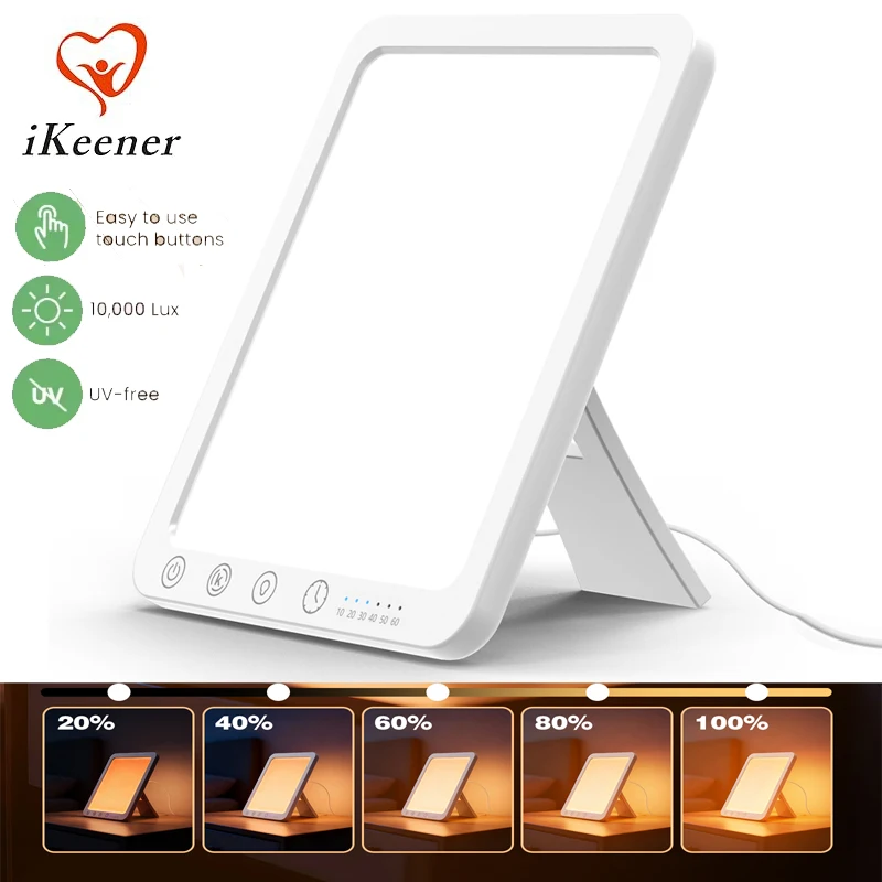 

Лампа для светотерапии Sleep Therapy Light, 10000 люкс, дневной свет без УФ-излучения, 3 цвета, 5 режимов, регулируемая яркость, для физиотерапии, улучшения настроения, сна и концентрации, ночник