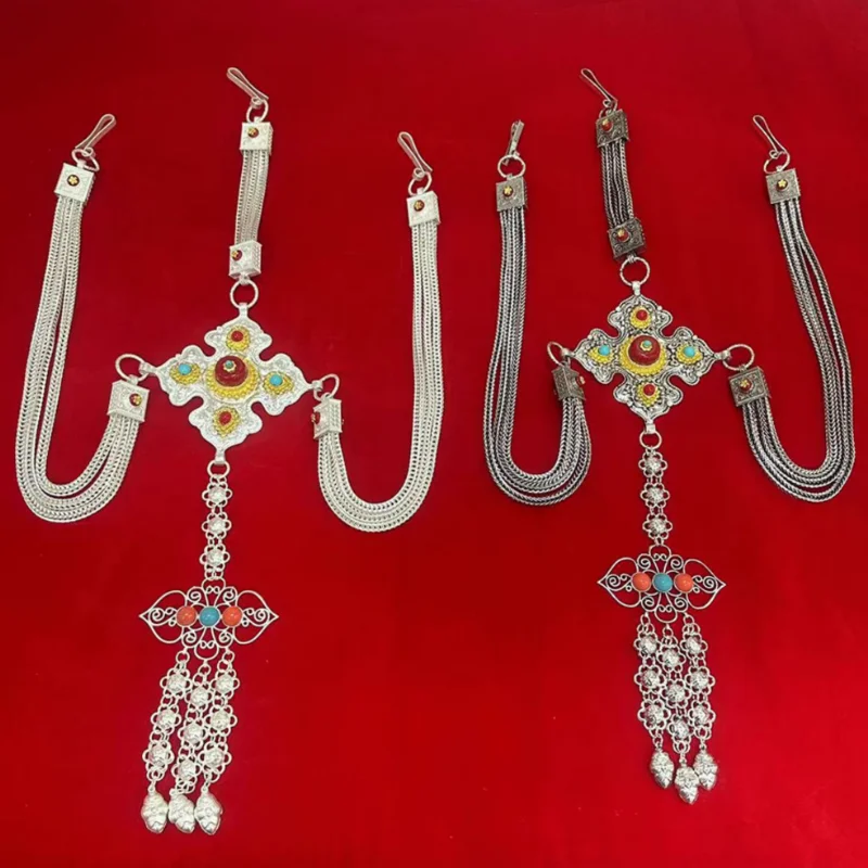 

Chinese Tibetan-style Retro Alloy Belt, Tibetan Robe, Guozhuang Performance Waist Chain Accessory