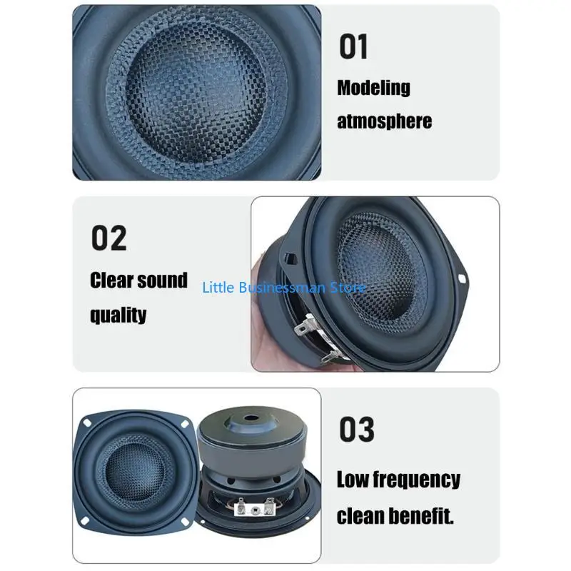 4inch Subwoofer, 40W Basin Bass Loudspeaker High Sensitivity Low End Home Superior Sound Low Frequencies Fit for Theater M76A