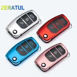 TPU Shell Fob Holder Protector Car Flip Key Case Cover For Ford Focus 2 MK2 Fiesta Mondeo Galaxy Falcon Territory Ecosport