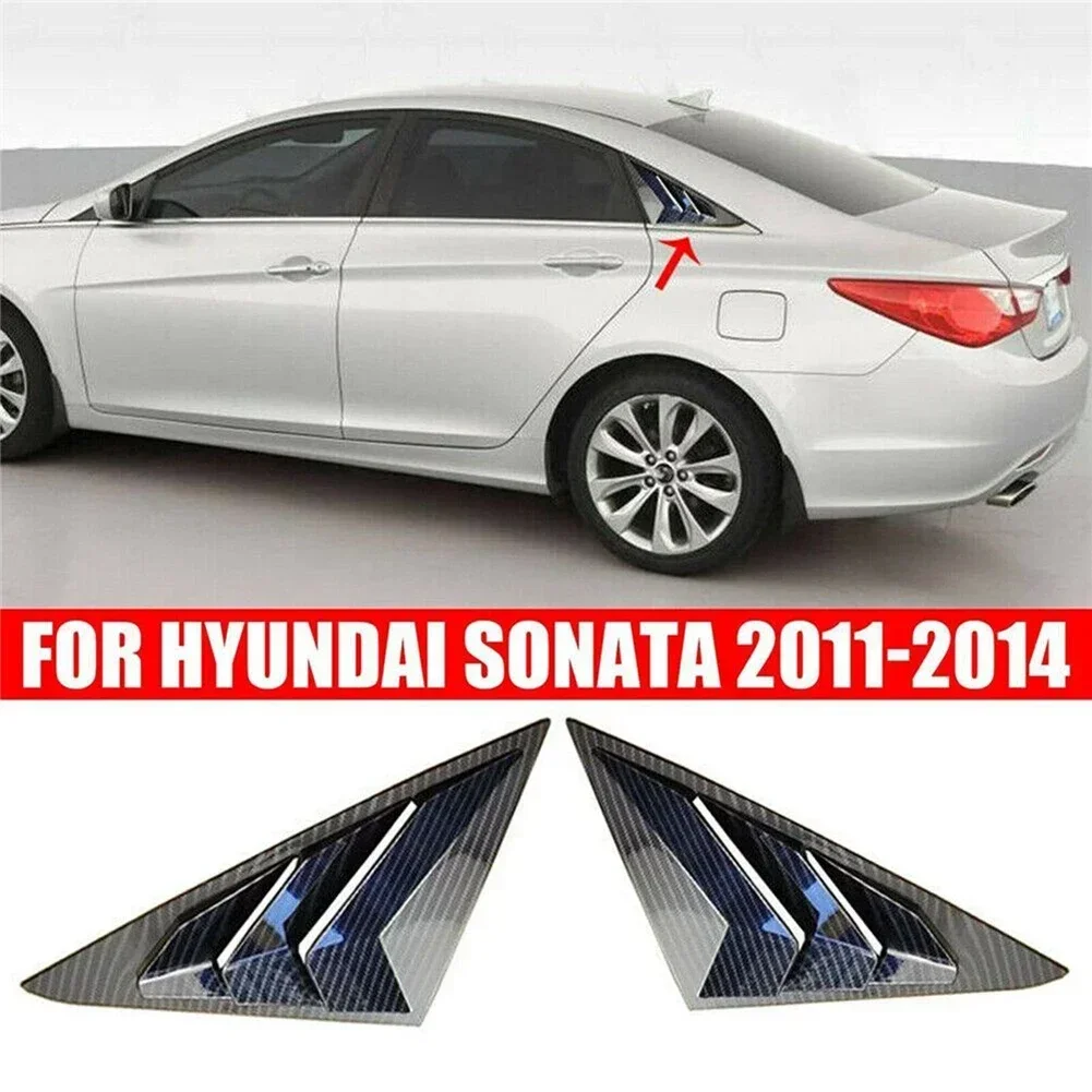 2pcs Car Carbon Fiber Side Glass Louver Shutter Covers  ABS Plastic Material Suitable For Hyundai Sonata 2011-2014 Accessories