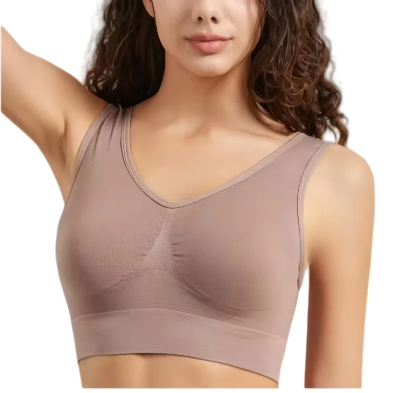 

S-5XL Women Bra Tops Seamless Bras Sports Wireless No pads Bra Female Breathable Brassiere Solid Color Crop Top Sexy Lingerie