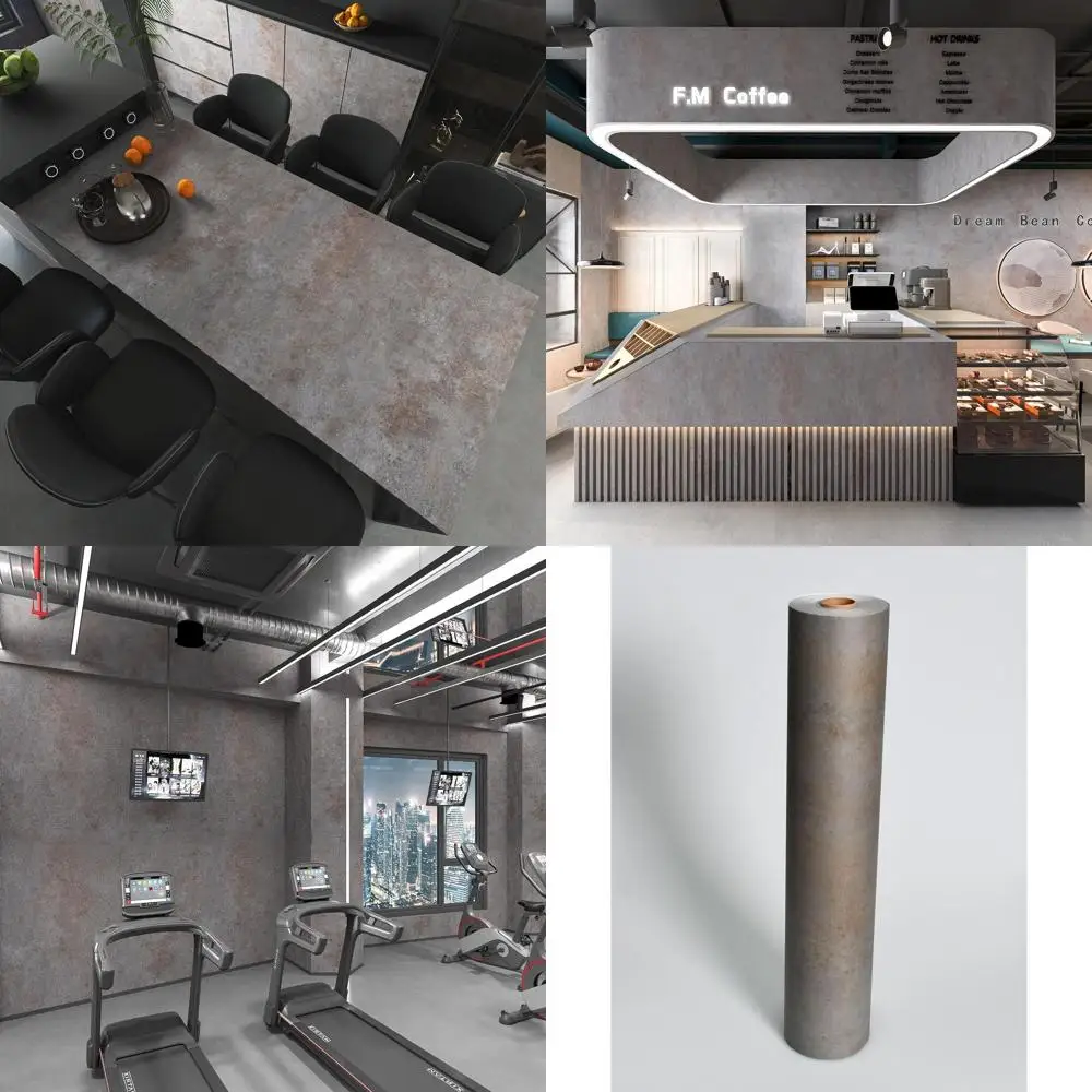 

Large 32x59 Thick Brown Grey Concrete Peel and Stick Wallpaper, 3D Industrial Textured Vinyl for Walls