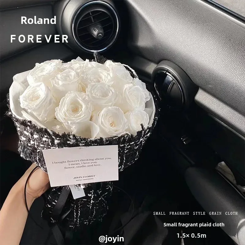 Roland Tweed Style Fresh Flower Art Diy European Bouquet Floral Paper Packaging Durable Textile Pattern For Flower Shops