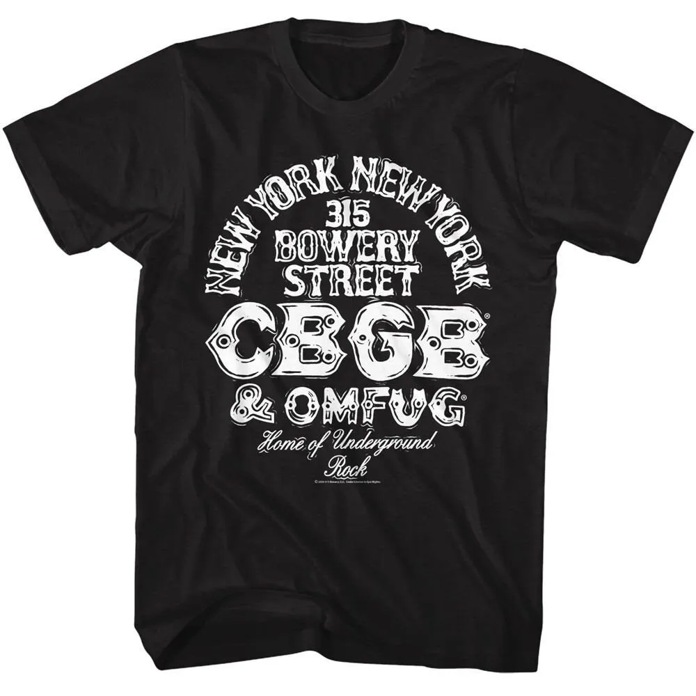 Cbgb Logo And Address Black T Shirt