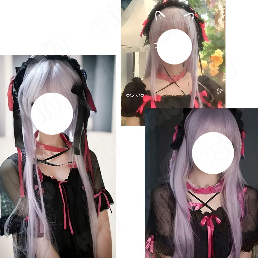 Honjo Manami Cosplay Wig Fiber synthetic wig「HSIU」gray purple Long Wig Manakashi no Yuri wa Akaku Somaru Honjo Manami Cosplay