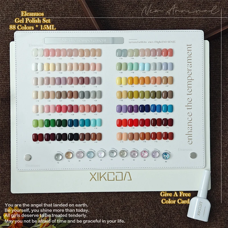 

Eleanuos Popular gel 88PCS Mixed Varnish gel Semi permanent Color Shining All Season Universal Nail Glue Salon UV Primer Broken