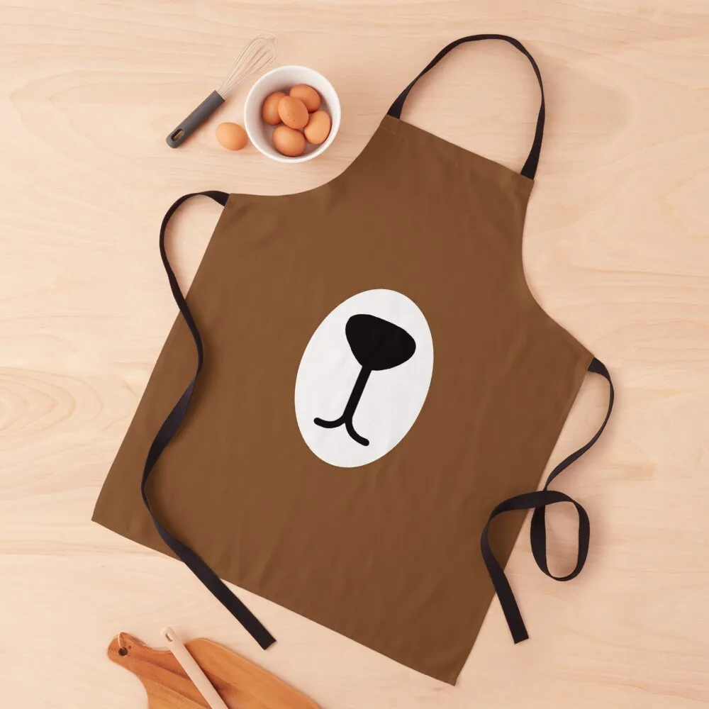 

Cute Brown Bear Mask Apron Chef Uniform Kitchen Chef Apron