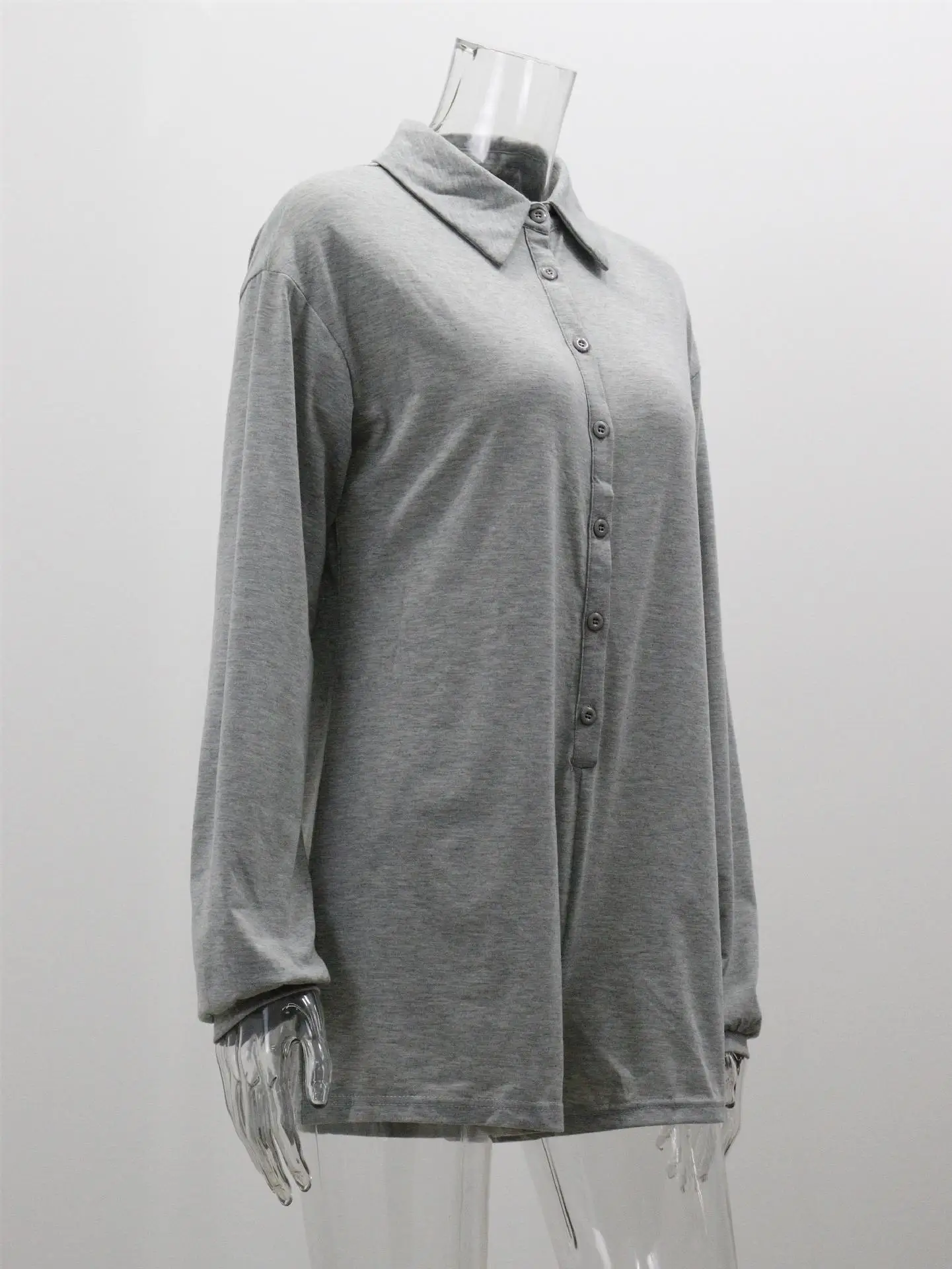 Женский однобортный комбинезон с воротником-поло и длинными рукавами, свободный повседневный удобный однотонный комбинезон, шорты