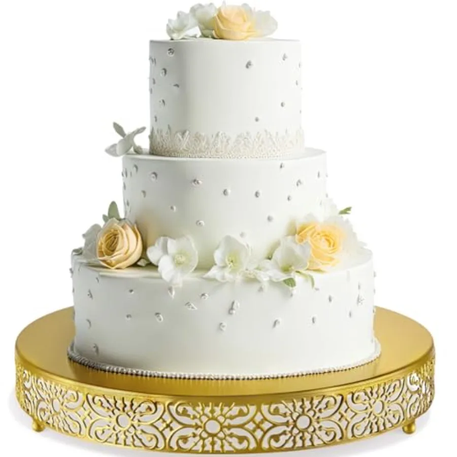 

Gold Wedding Cake Stand 16 Inch Metal Round Cake Stands Dessert Display Cupcake Stands Plates for Wedding Birthday Party Celebr