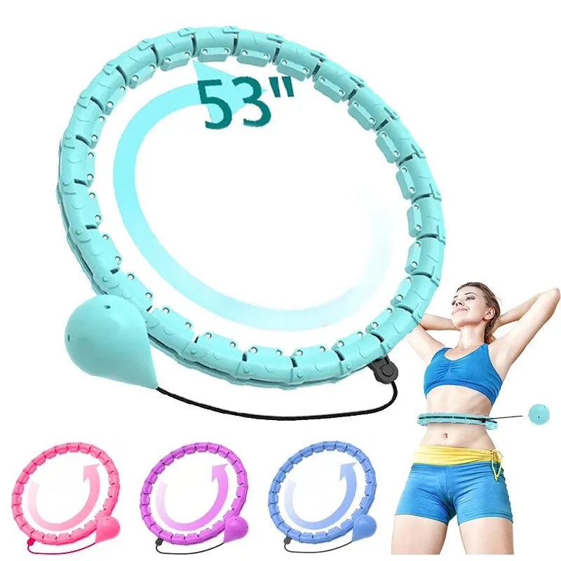 Weighted Sports Circle Hoops for Adults Weight Loss Plus Size for Adults Smart Exercise 2 in 1 Adjustable with Detachable Knots