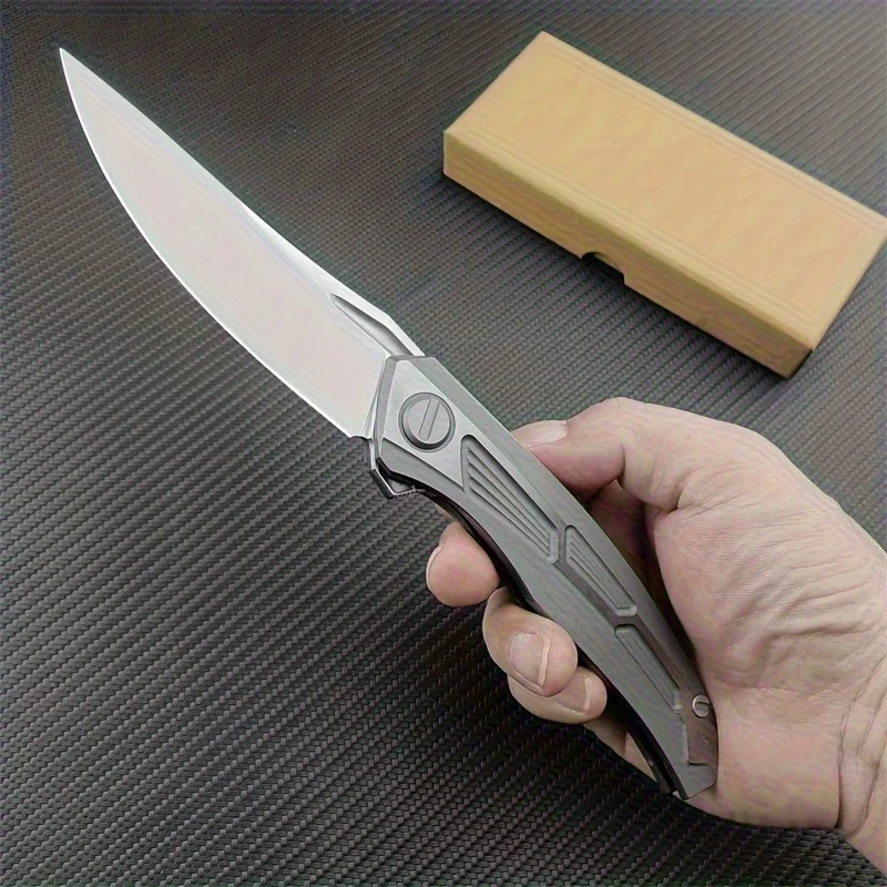 Pocket Folding Shirogorov Knife Titanium Alloy Handle D2 Blade High Quality Outdoor Camping Multitool Portable Utility EDC Knife