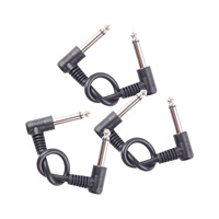 Guitar Patch Cables 7 Inch Guitar Pedal Cable 6.35mm Interface Right Angle Type Connectors Noise Reduction Line