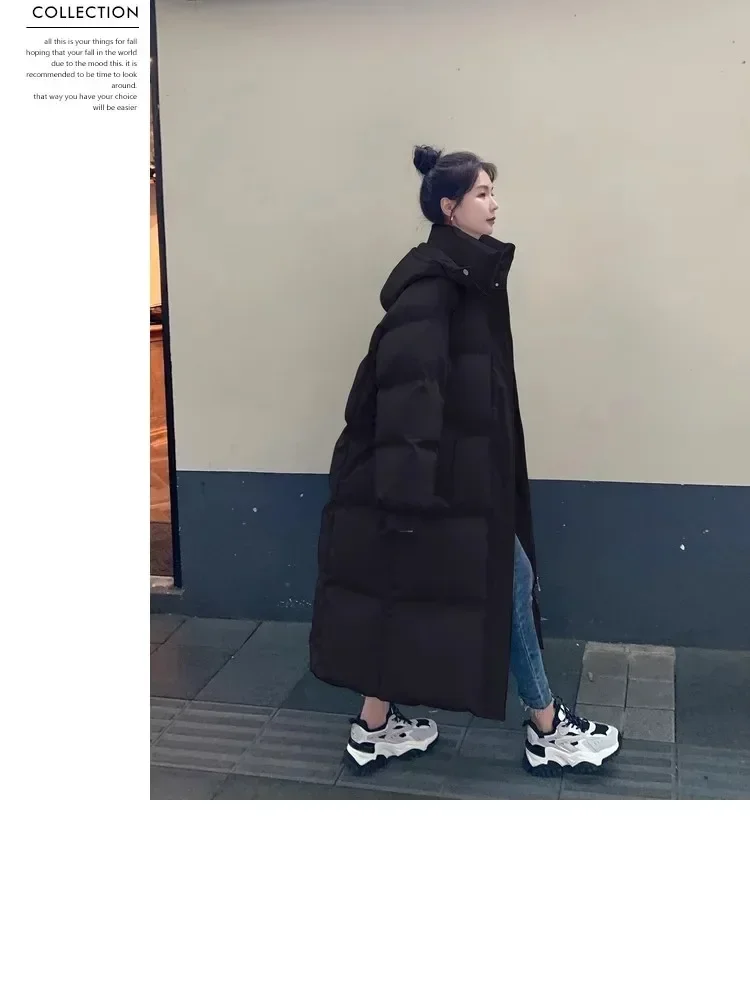 zjaiss 2026 Winter New Down Coats Long-style Cotton Dress Korean Version Large Size Korean Fashion Jackets Heat Parka Feminina