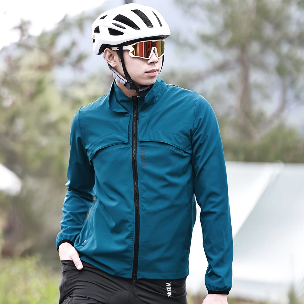 WOSAWE Windproof Cycling Jacket Men Bike Reflective Long Sleeve Clothing Ciclismo Moto Clothes Detachable Clothing