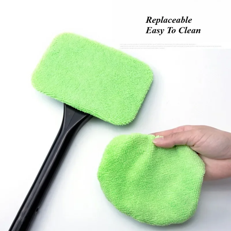 

Car Windshield Cleaner Brush Microfiber Window Cleaning Brushes Long Handle Auto Washing Accessories Defogging Wipe Tool