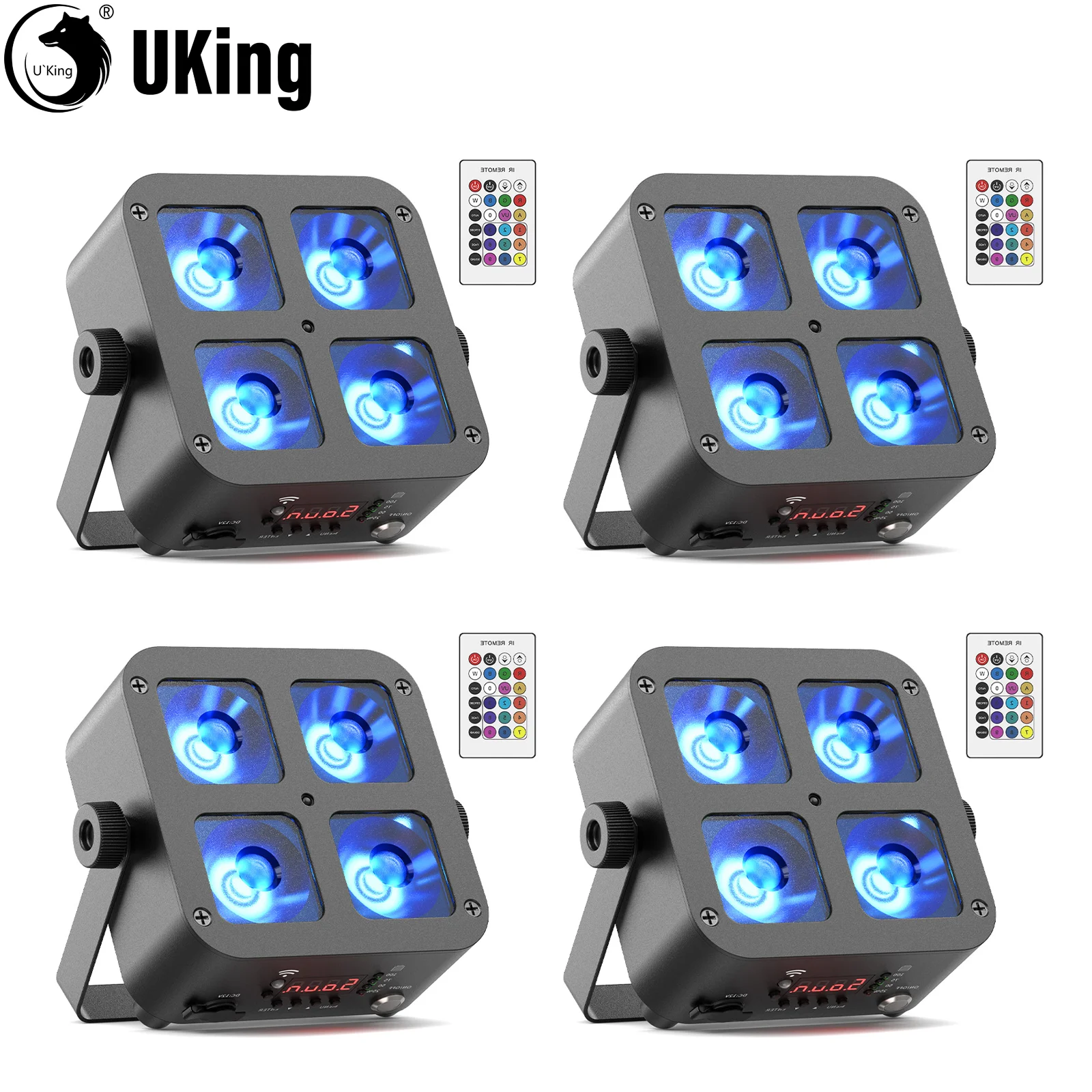 

U'King 1/2/4 шт. RGBWA + УФ светодиодный светильник номинальной мощности с аккумулятором 5200 мАч, перезаряжаемый светодиодный светильник Uplights 4X15 Вт, сценический светильник DMX для DJ, свадебной вечеринки