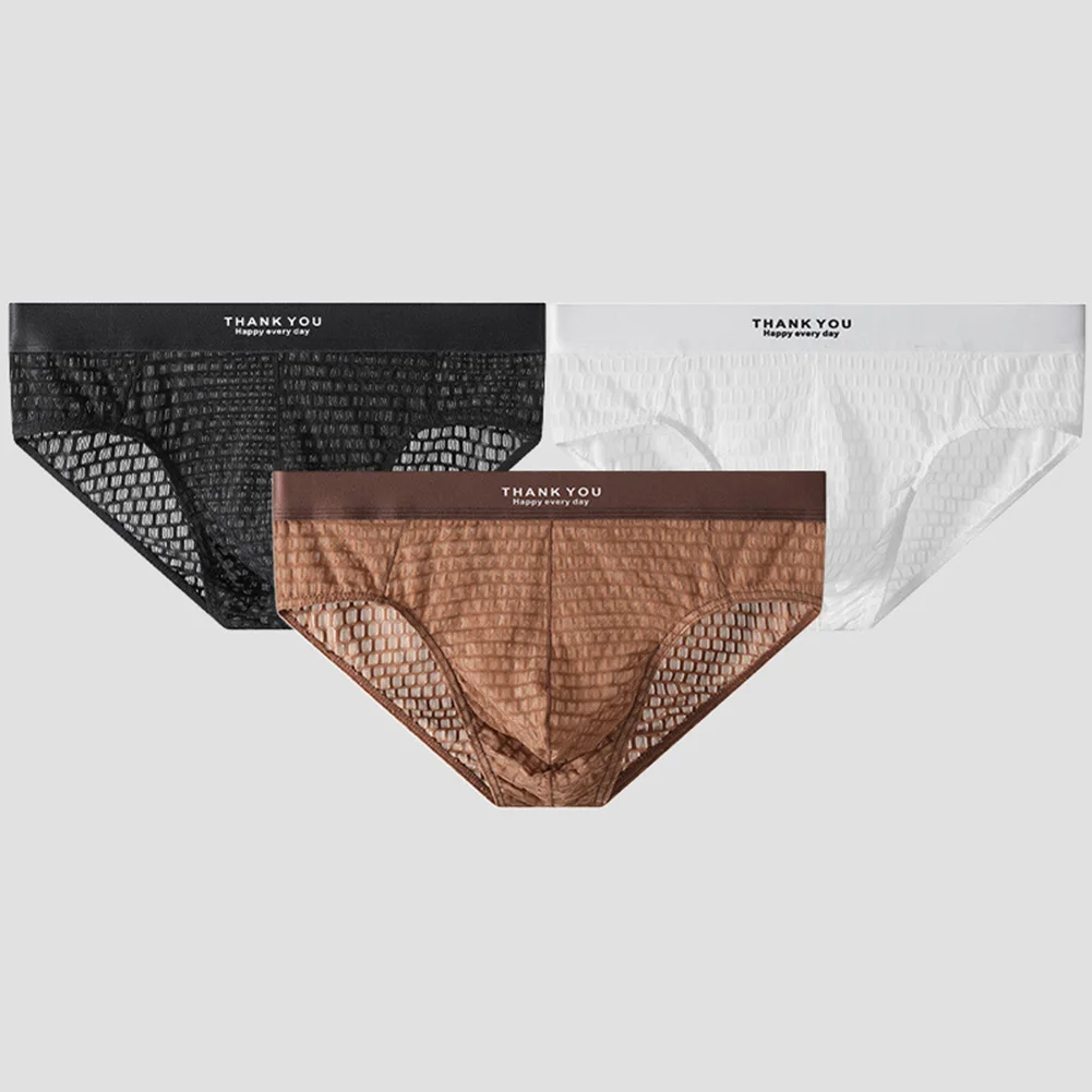 Men Sexy Underwear See Through Panties Mesh Pouch Briefs Low Rise Seamless Lingerie Breathable Sexy Accessories Hot Underpants