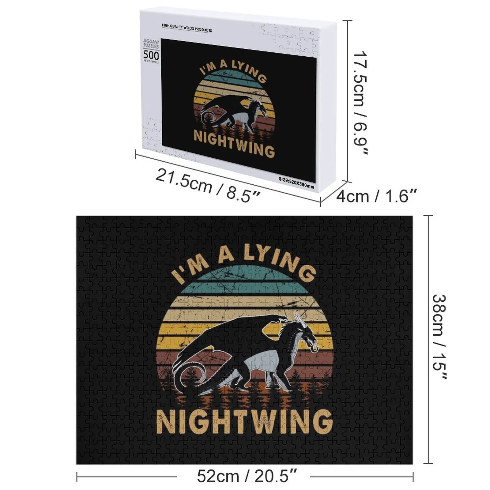 ナイトウィング 火の翼のドラゴン 美しいアート ジグソーパズル 木製名前 カスタム子供ギフト ピクチャーパズル
