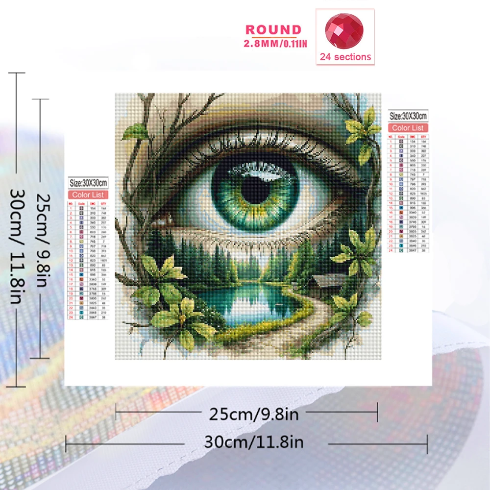 Momoart Eye Diamond Embroidery Portrait Painting DIY Diamond Mosaic Lake Pattern for Adults Beginners New Arrival Unique Gift